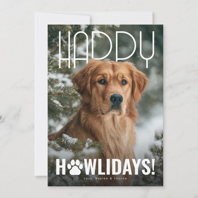 Cartes Pour Fêtes Annuelles Joyeux Noël de chien Howlidays (Devant)