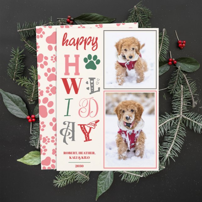 Cartes Pour Fêtes Annuelles Joyeux Noël de chien Photo personnalisée d'image d (Créateur téléchargé)