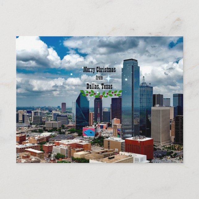 Cartes Pour Fêtes Annuelles Joyeux Noël de Dallas, Texas (Devant)