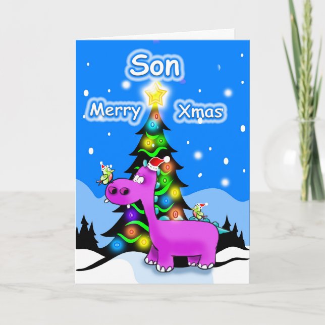 Cartes Pour Fêtes Annuelles Joyeux Noël de fils (Devant)