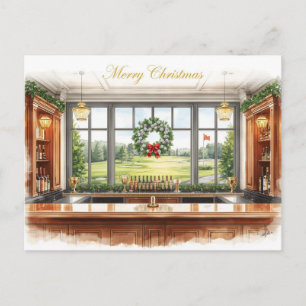 Cartes Pour Fêtes Annuelles Joyeux Noël de Golf au Club-House du Golf