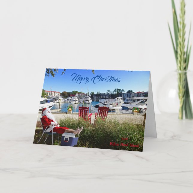 Cartes Pour Fêtes Annuelles Joyeux Noël de Hilton Head SC Harbour Town (Devant)