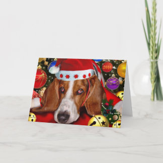 Cartes Pour Fêtes Annuelles Joyeux Noël de Holmes Basset Hound