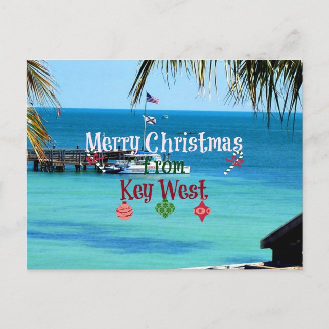 Cartes Pour Fêtes Annuelles Joyeux Noël de Key West (Devant)