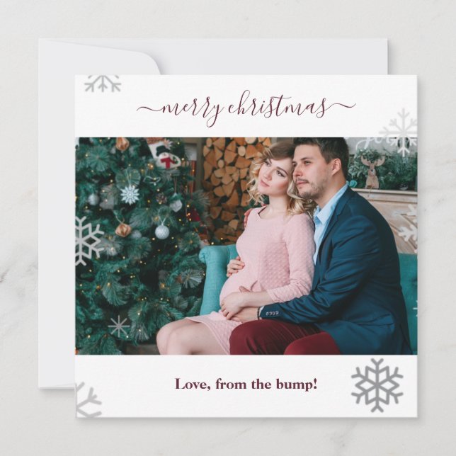 Cartes Pour Fêtes Annuelles joyeux Noël de la photo des flocons de neige (Devant)