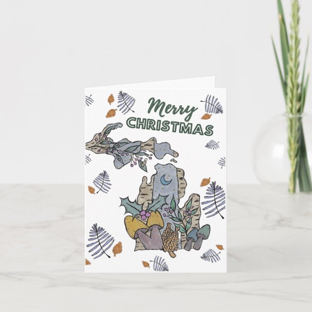 Cartes Pour Fêtes Annuelles Joyeux Noël de Michigan Holiday Card (Devant)