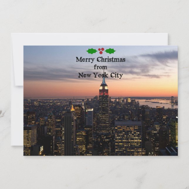 Cartes Pour Fêtes Annuelles Joyeux Noël de New York (Devant)