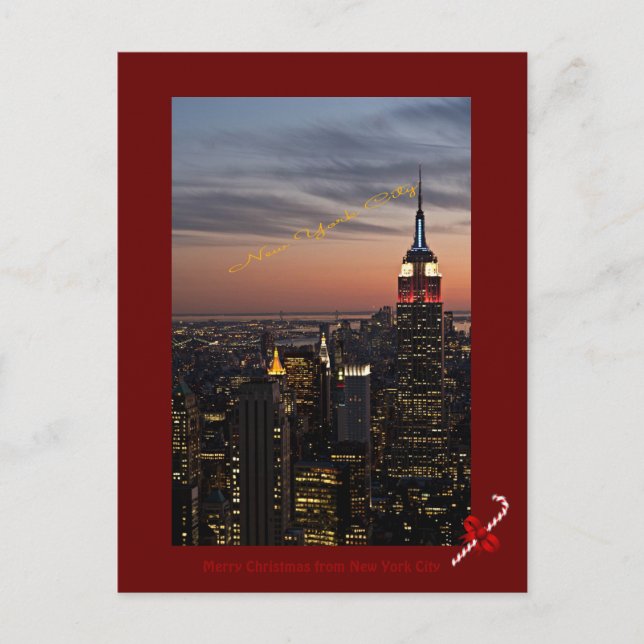 Cartes Pour Fêtes Annuelles Joyeux Noël de New York (Devant)