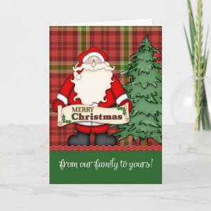 Cartes Pour Fêtes Annuelles Joyeux Noël de notre famille à la vôtre