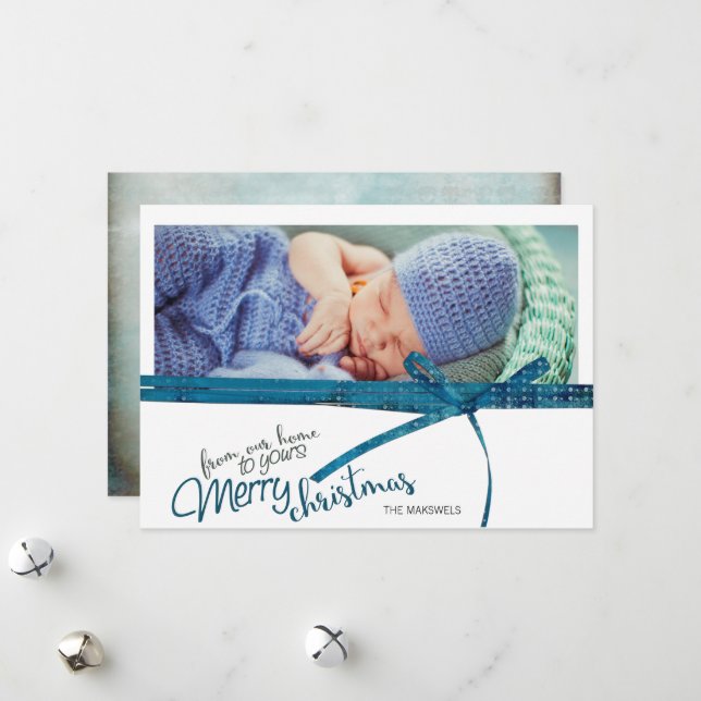 Cartes Pour Fêtes Annuelles Joyeux Noël De Notre Maison À La Vôtre (Devant/Arrière en situation)