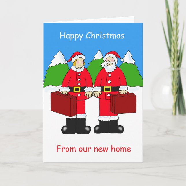 Cartes Pour Fêtes Annuelles Joyeux Noël de notre nouvelle maison (Devant)