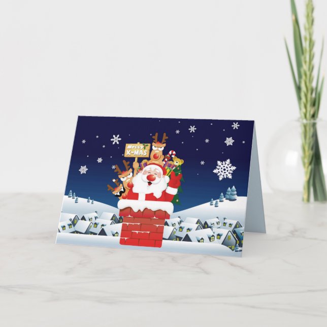 Cartes Pour Fêtes Annuelles Joyeux Noël de Père Noël Crew (Devant)