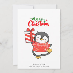 Cartes Pour Fêtes Annuelles Joyeux Noël de Pingouin mignon