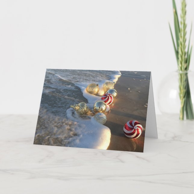 Cartes Pour Fêtes Annuelles Joyeux Noël de plage (Devant)