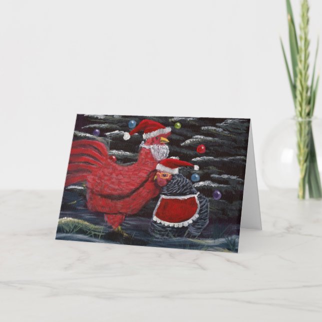 Cartes Pour Fêtes Annuelles Joyeux Noël de poulet ! (Devant)