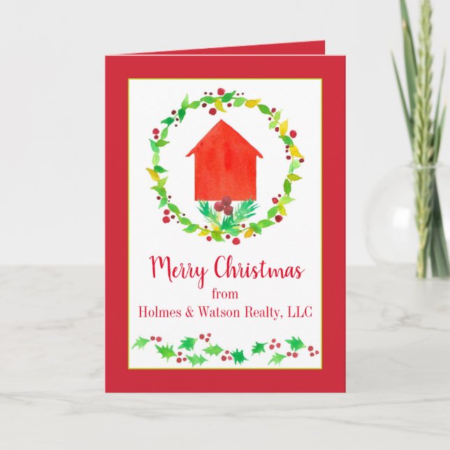 Cartes Pour Fêtes Annuelles Joyeux Noël de Realtor Immobilier Business (Devant)