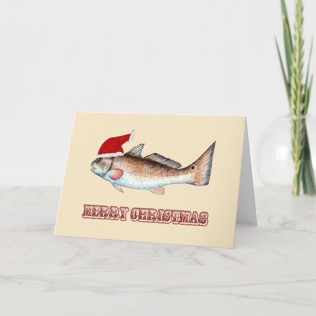 Cartes Pour Fêtes Annuelles Joyeux Noël de séquoia Santa Hat (Devant)