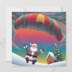 Cartes Pour Fêtes Annuelles Joyeux Noël de Skydiving père Noël