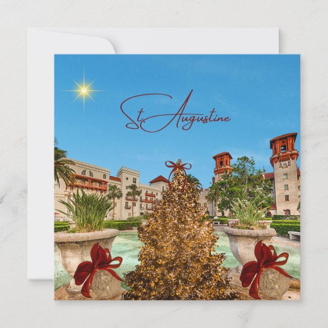 Cartes Pour Fêtes Annuelles Joyeux Noël de St Augustine Floride Élégant (Devant)