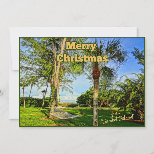 Cartes Pour Fêtes Annuelles Joyeux Noël de Sunny Sanibel Island Floride (Devant)