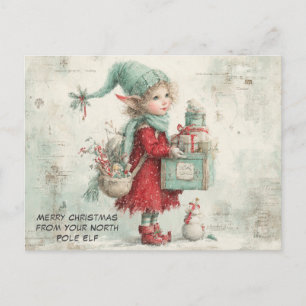 Cartes Pour Fêtes Annuelles Joyeux Noël de votre lutin du Pôle Nord Mignon