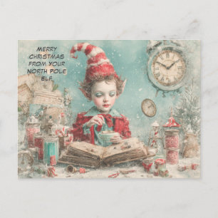 Cartes Pour Fêtes Annuelles Joyeux Noël de votre lutin du Pôle Nord   Mignon