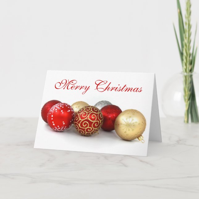 Cartes Pour Fêtes Annuelles Joyeux Noël décorations Baubles (Devant)