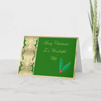 Cartes Pour Fêtes Annuelles Joyeux Noël d'épouse merveilleuse