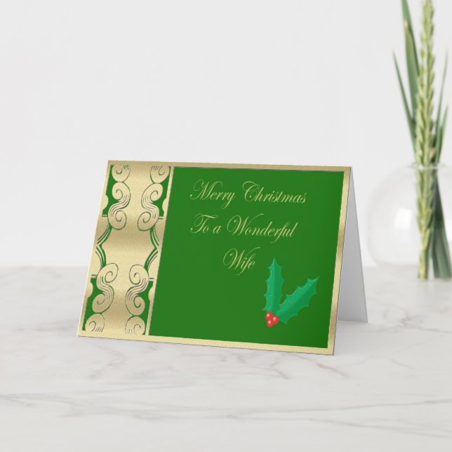 Cartes Pour Fêtes Annuelles Joyeux Noël d'épouse merveilleuse (Devant)