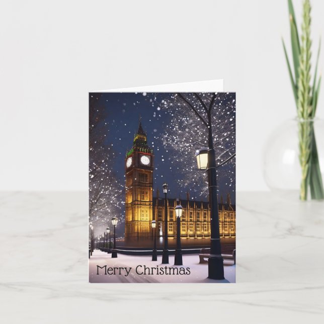 Cartes Pour Fêtes Annuelles Joyeux Noël depuis Londres (Devant)