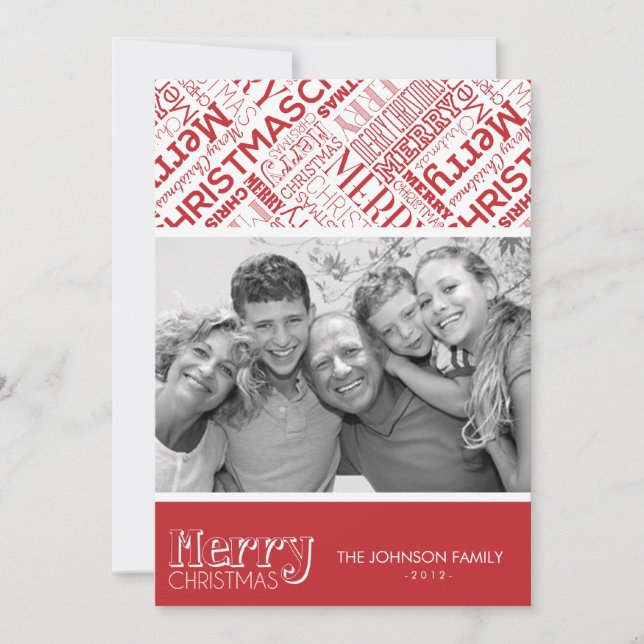 Cartes Pour Fêtes Annuelles Joyeux Noël Design de texte 5x7 Flat Card (Devant)