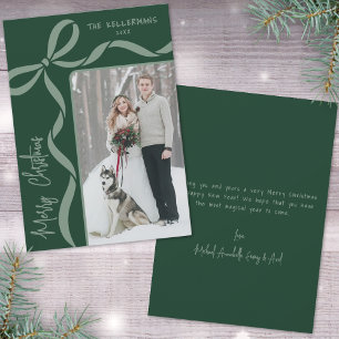 Cartes Pour Fêtes Annuelles Joyeux Noël Dessiné à la Main Vert Fantaisiste