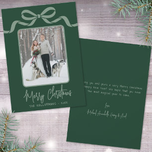 Cartes Pour Fêtes Annuelles Joyeux Noël Dessiné à la Main Vert Fantaisiste