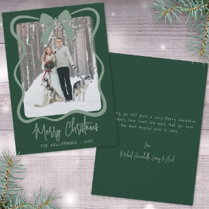 Cartes Pour Fêtes Annuelles Joyeux Noël Dessiné à la Main Vert Fantaisiste