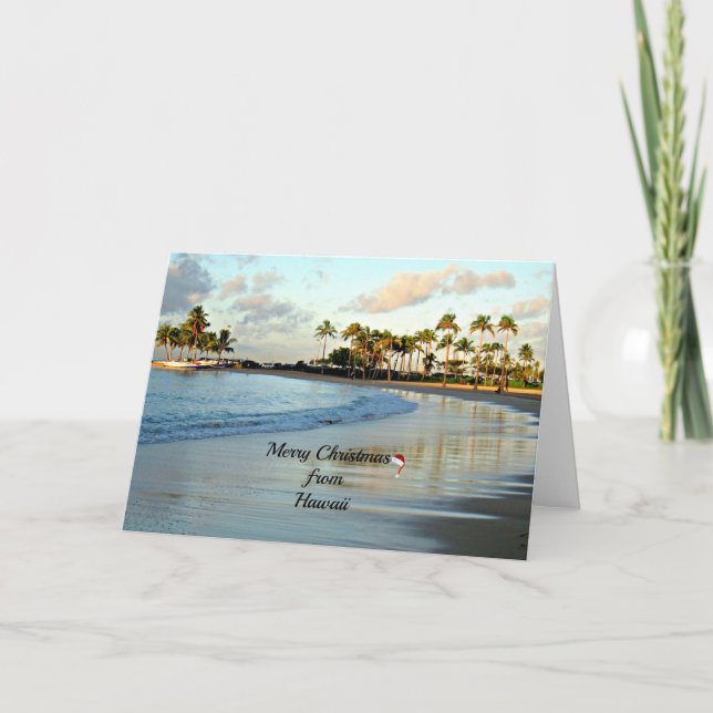 Cartes Pour Fêtes Annuelles Joyeux Noël d'Hawaii (Devant)