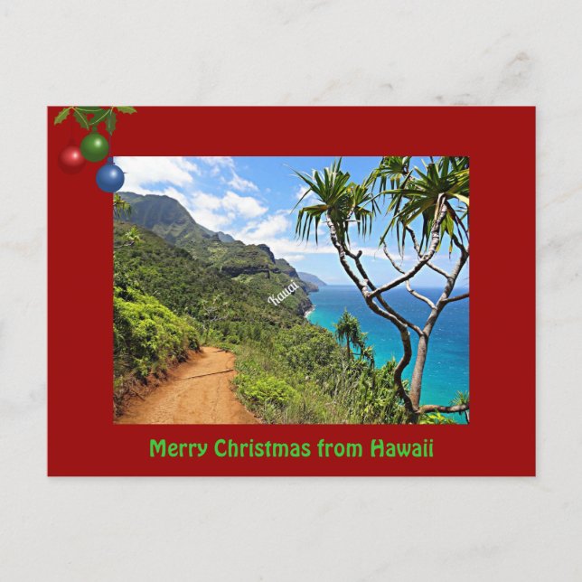 Cartes Pour Fêtes Annuelles Joyeux Noël d'Hawaii (Devant)