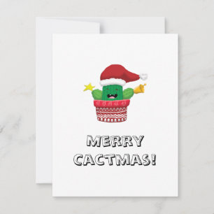 Cartes Pour Fêtes Annuelles joyeux Noël drôle pun de cactus chapeau de Père No
