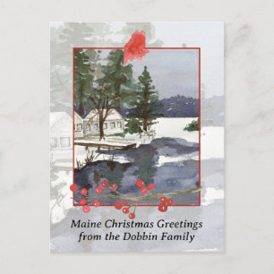 Cartes Pour Fêtes Annuelles Joyeux Noël du Cabine du lac Maine
