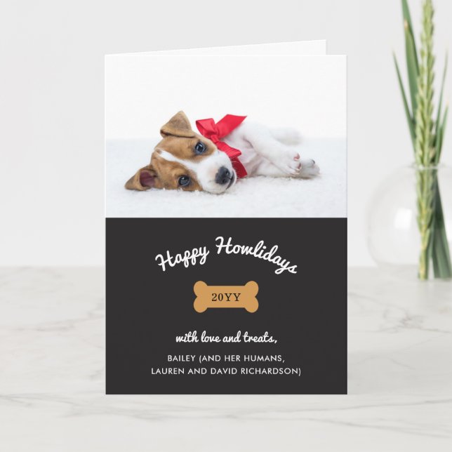 Cartes Pour Fêtes Annuelles Joyeux Noël du chien | Charbon avec photo (Devant)