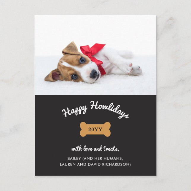 Cartes Pour Fêtes Annuelles Joyeux Noël du chien | Charbon avec photo (Devant)