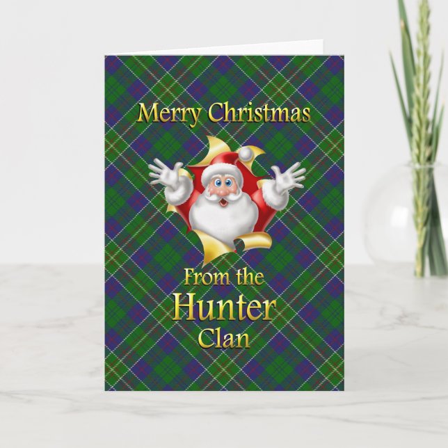 Cartes Pour Fêtes Annuelles Joyeux Noël du clan Hunter (Devant)