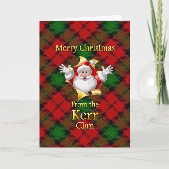 Cartes Pour Fêtes Annuelles Joyeux Noël du clan Kerr (Devant)