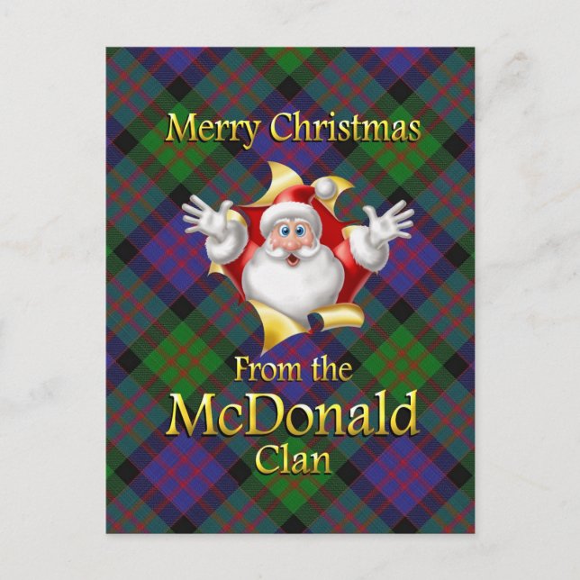 Cartes Pour Fêtes Annuelles Joyeux Noël du Clan McDonald (Devant)