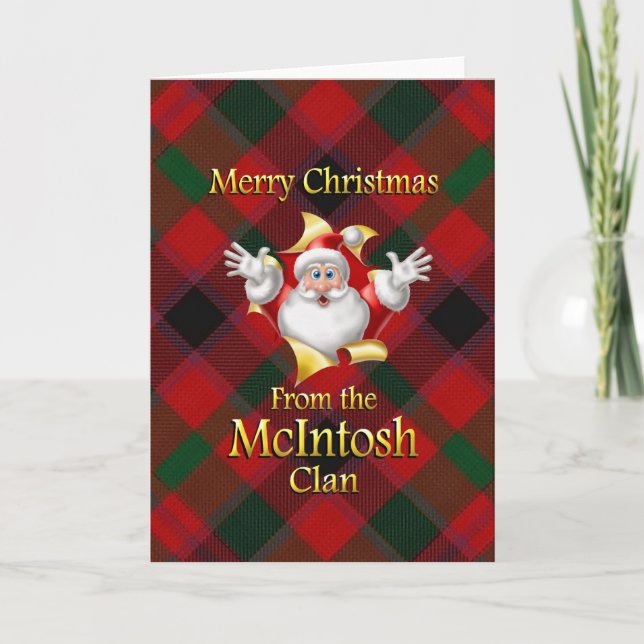 Cartes Pour Fêtes Annuelles Joyeux Noël du clan McIntosh (Devant)
