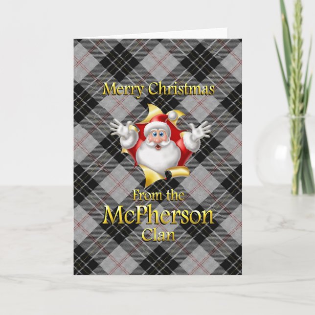 Cartes Pour Fêtes Annuelles Joyeux Noël du clan McPherson (Devant)