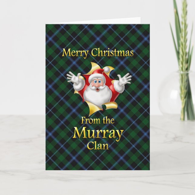 Cartes Pour Fêtes Annuelles Joyeux Noël du Clan Murray (Devant)