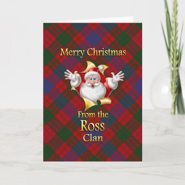 Cartes Pour Fêtes Annuelles Joyeux Noël du clan Ross (Devant)