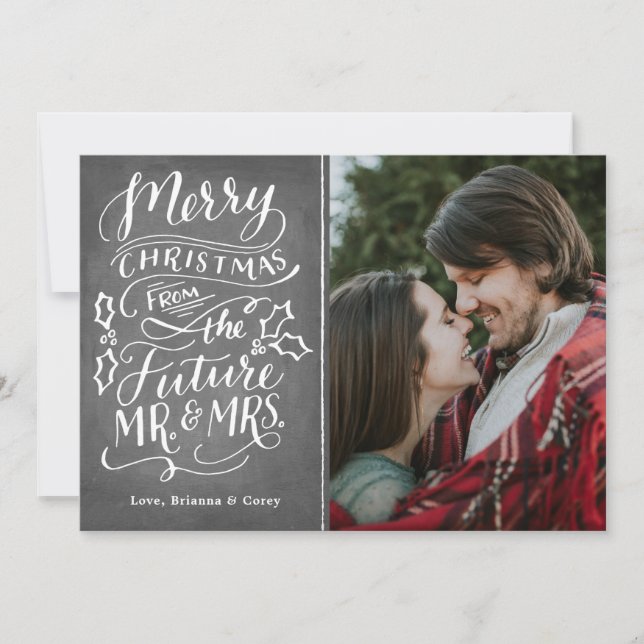 Cartes Pour Fêtes Annuelles Joyeux Noël du futur M. et Mme Photo (Devant)