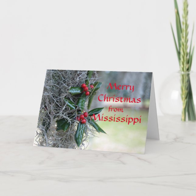 Cartes Pour Fêtes Annuelles Joyeux Noël du Mississippi (Devant)