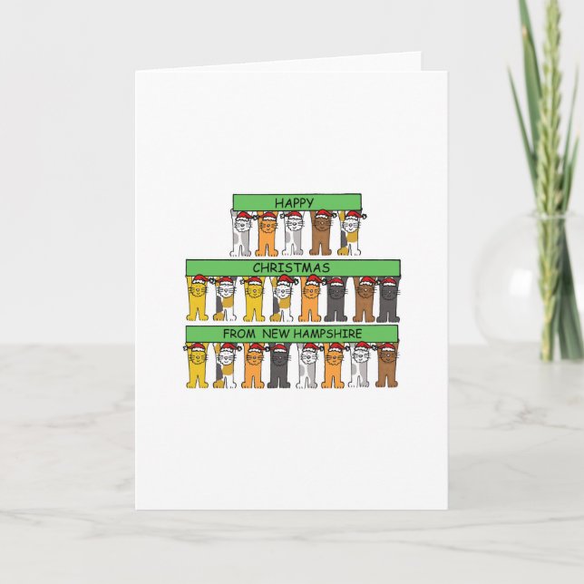 Cartes Pour Fêtes Annuelles Joyeux Noël du New Hampshire (Devant)